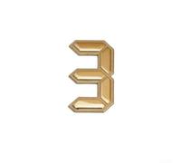 PureBowlic Numéros de maison dorés auto-métalliques de 0 à 233 cm en alliage de zinc 3D pour chiffres d'adresse pour porte d'entrée, boîte aux lettres, jardin, autocollants d'extérieur modernes