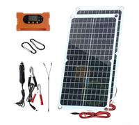 PureBowlic Panneau solaire portable 40 W pour contrôleur de charge rapide, sortie de type C pour le camping, chargeur pliable monocristallin pour téléphone, tablette, aventure en plein air, noir (30 A