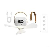 PureBowlic Petit ventilateur de plafond pour télécommande, ventilateur portable rechargeable par USB pour veilleuse, ventilateur de bureau électrique compact pour dortoir, chambre à coucher, camping