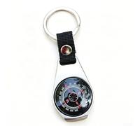 PureBowlic Porte-clés en alliage pour boussole, étanche, portable, outil de navigation pour camping, randonnée, aventure en plein air, voyage, accessoire en métal noir