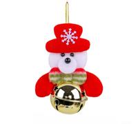 PureBowlic Poupée d'arbre de Noël, fête de vacances, maison, boutique pour | Peluche festive à suspendre avec clochette robuste Père Noël, bonhomme de neige, renne, ours en tissu, ornement doré et rouge