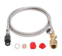 PureBowlic Réservoir CGA-320 à TR21-4, pour tuyau en acier inoxydable de 152,4 cm, manomètre et soupape d'échappement, pour machines à eau gazeuse SodaStream, Drinkmate, Aarke