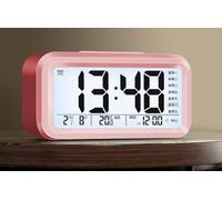 PureBowlic Réveil LED intelligent avec port de charge USB, affichage numérique de la date et de la température ambiante, 3 alarmes, fonction snooze, horloge de bureau électronique pour chambre