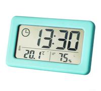 PureBowlic Réveil numérique LCD moderne avec moniteur de température et d'humidité, format 12/24 heures, horloge murale électronique pour la maison, le bureau, la chambre à coucher, grand écran