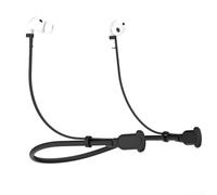 PureBowlic Sangle anti-perte en silice pour AirPods Pro 3/2/1 et 4/3/2/1, connecteur tour de cou sécurisé pour éviter que les écouteurs ne tombent pendant la salle de sport, cordon en silice souple