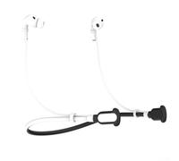 PureBowlic Sangle anti-perte en silice pour AirPods Pro 3/2/1 et 4/3/2/1, connecteur tour de cou sécurisé pour éviter que les écouteurs ne tombent pendant la salle de sport, cordon en silicone souple