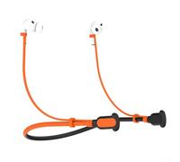PureBowlic Sangle anti-perte en silice pour AirPods Pro 3/2/1 et 4/3/2/1, connecteur tour de cou sécurisé pour éviter que les écouteurs ne tombent pendant la salle de sport, cordon en silicone souple