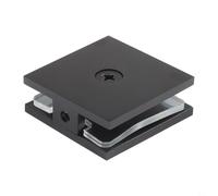 PureBowlic Serre-joint carré en laiton pour panneaux en verre trempé de 8 à 12 mm, quincaillerie pour porte de salle de bain, finition chromée, brossée ou noire (noir)