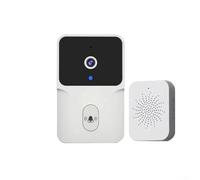 PureBowlic Sonnette vidéo sans fil pour KEMENT, interphone bidirectionnel avec changeur de voix, caméra de sécurité intelligente alimentée par batterie pour l'entrée de la maison, noir (blanc)
