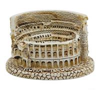 PureBowlic Statue miniature en résine du Colisée romain, figurine d'architecture européenne, pour décoration de maison, décoration d'étagère de bureau, historique pour les amateurs d'art, beige, 7,5
