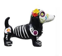 PureBowlic Statue squelette chien chat jardin maison horreur accessoire | Tête en résine réaliste pour décoration de jardin hantée effrayante pour décoration de fête d'Halloween 29 cm
