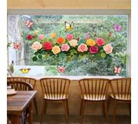 PureBowlic Sticker Mural Vigne Vert 59,9x30cm PVC Imperméable | Taille de 59,9 x 30 cm, s'adapte aux fenêtres standard, idéal pour les cuisines, les salons, les accents de bureau (D20912