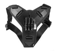 PureBowlic Support de menton pour casque de moto, base antidérapante antichoc avec sangle pour caméras d'action 5/6/7, support en nylon silicone PC noir