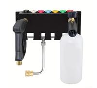 PureBowlic Support de rangement mural en métal pour raccords rapides 1/4, support de rangement peu encombrant pour lance de pulvérisation, buse de bouteille en mousse, support d'outils de garage en