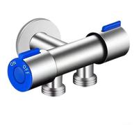 PureBowlic Vanne triangulaire à double poignée en acier inoxydable pour machine à laver et toilettes, robinet d'arrêt d'eau froide finition brossée avec double contrôle, vanne d'arrêt d'angle de salle