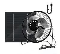 PureBowlic Ventilateur à panneau solaire 10 W avec design portable de 20,3 cm, rotation à 360 °, ventilation d'échappement pour camping en plein air, comprend une puissante fonction banque et un câble