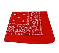 PURECITY© Bandana Foulard Original Paisley Rouge Pur Coton Accessoire Qualité supérieure 55 x 55 cm