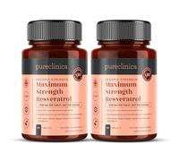 Pureclinica Resvératrol 1000 mg x 180 comprimés (2 flacons de 90) - Approvisionnement de 6 mois, 10 x force avec extrait de poivre noir