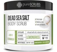 Purecrubs Premium Dead Sea Salt Body Exfoliator Scrubing Full Exfoliant Body Brurdber - Grand parfum de citronnelle de 16 oz comprend la loofah e