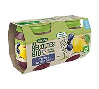 Purée de fruit petit pot - Dès 6 mois - Pomme myrtille cassis - Biologique - 2x130g
