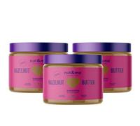 Purée de noisettes grillée 900 g nut&me | 100% noisettes | Vegan | Sans sucre ni additifs | Cremeuse et Délicieuse | Pack 3 x 300 g