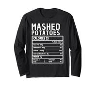 Purée de Pommes de Terre Faits nutritifs drôle Thanksgiving Manche Longue