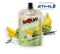 Baouw Purée énergétique Banane, Kiwi, Vanille (Jaune) – 90 g