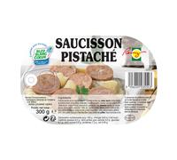 Purée et saucisse à la pistache