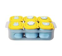 Puree Plateau de congélation - Moule en silicone à 6 cavités de 20,5 x 12,5 cm | Moules à cubes | Organiseur alimentaire réutilisable pour purée de lait maternel, design antidérapant et anti-poussière