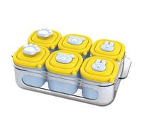 Puree Plateau de congélation - Silicone à 6 cavités, texture antidérapante, moule à la vapeur | Boîte de rangement pour lait maternel pour la maison, la cuisine, la congélation des repas