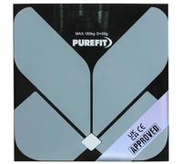 PUREFIT Pèse-personne numérique pour mesurer le poids corporel, ultra mince, haute précision, balance intelligente avec écran LED - Verre trempé - Pèse-personne avec batterie incluse LB/kg/ST Poids