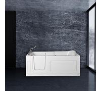 PureHaven Baignoire pour personnes âgées 150x75 cm Siège et bain à remous avec buses de massage Porte intégrée pour un accès facile Surface facile à entretenir