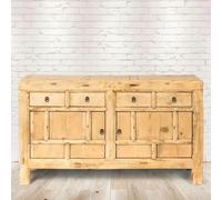 PureHaven Commode 156x40x81 cm de style vintage Commode massive en bois de pin ancien fabriquée à la main design élégant stable et solide