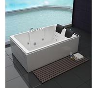 PureHaven Whirlpool 180x120 cm Chauffage Programme de nettoyage & Luminothérapie Cascade Système sonore compatible Bluetooth