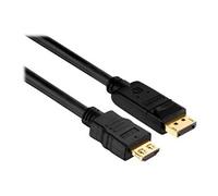PureLink PI5100 Câble adaptateur Display Port à HDMI (2K FullHD (1080p), Ethernet), Display Port mâle (20 broches) à HDMI mâle (19 broches), certifié, 10, 0m, noir