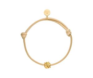 Purelei® Aloha Bracelet Noeud - Bracelet Textile Réglable Beige avec Pendentif Symbole - Acier Inoxydable Doré - Or/Argent/Or Rose - Max 12cm, Eine Grösse, Acier inoxydable, Agate