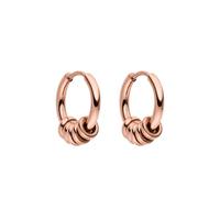 Purelei Anxiety Boucles d'oreilles créoles étanches avec boules mobiles en acier inoxydable plaqué or 14 carats, argent et plaqué or rose 18 carats, pièce moderne au quotidien, Normale, Acier