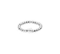Purelei® Anxiety Fidget Bague élastique en forme de fleur avec perles de verre blanches et boules en métal en acier inoxydable Tailles S/M & M/L Acier inoxydable Doré, Argent ou Or Rose, M-L, Acier