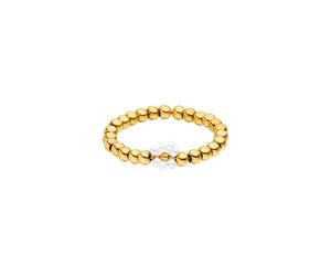 Purelei Bague Anti-Stress Élastique en Fleur - Fidget Ring Femme, Acier Inoxydable Doré, Argenté, Or Rose, Perles de Verre, Ajustable S/M & M/L, Bijou Légère et Durable