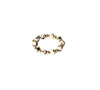 Purelei® Bague Coast - Bague élastique en jaspe dalmatien et acier inoxydable en or, argent ou or rose - Tailles S/M & M/L - Élégant et personnalisable - Fidget - Anxiety, S-M, Acier inoxydable