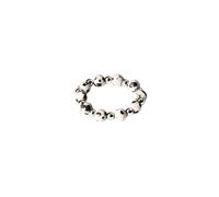 Purelei® Bague Coast - Bague élastique en jaspe dalmatien et acier inoxydable en or, argent ou or rose - Tailles S/M & M/L - Élégant et personnalisable - Fidget - Anxiety, S-M, Acier inoxydable