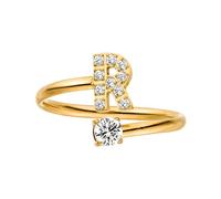 Purelei Bague Femme Acier Inoxydable Lettres Ajustable Imperméable - Bagues Fantaisie Réglables de Taille 50 à 60 - Élégante Idée Cadeau Bijoux Résistants et Stylés