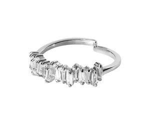 Purelei Bague Femme Ajustable Argent ou Doré 18K - Bague Résistante à l’Eau, Pierre Précieuse Asymétrique, Idée Cadeau Élégant, Bijou Moderne, Taille Réglable