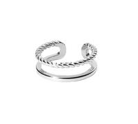 Purelei® Bague Mau réglable - Bague réglable en or, argent et or rose - Design élégant avec aspect torsadé - Tailles S/M et M/L - Acier inoxydable de qualité supérieure, S/M, Acier inoxydable