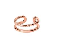 Purelei® Bague Mau réglable - Bague réglable en or, argent et or rose - Design élégant avec aspect torsadé - Tailles S/M et M/L - Acier inoxydable de qualité supérieure, M/L, Acier inoxydable