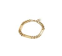 Purelei Barre Bracelet pour homme - Imperméable - Bracelet à chaîne distinctif avec maillons allongés en acier inoxydable et plaqué or 14 carats - Pièce de déclaration moderne pour tous les jours