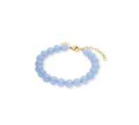 Purelei Blue Lagoon Bracelet de perles de verre bleu clair réglable de 16 à 20 cm en acier inoxydable pour femme, Eine Grösse, Acier inoxydable, Agate