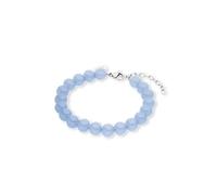 Purelei Blue Lagoon Bracelet de perles de verre bleu clair réglable de 16 à 20 cm en acier inoxydable pour femme, Eine Grösse, Acier inoxydable, Agate