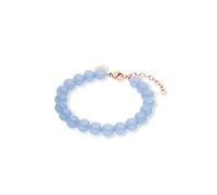 Purelei Blue Lagoon Bracelet de perles de verre bleu clair réglable de 16 à 20 cm en acier inoxydable pour femme, Eine Grösse, Acier inoxydable, Agate
