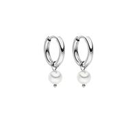 Purelei Boucles d’oreilles créoles acier inoxydable imperméables - Élégantes avec perle 10 mm pour homme femme - Bijou résistant à l’eau pour look chic quotidien
